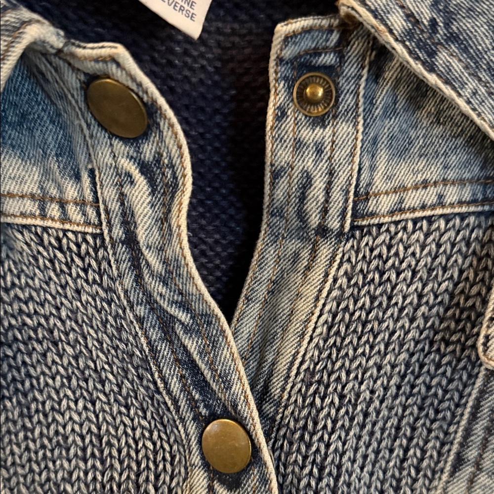 Vintage Denim Button-Up Sweater - Picture 5 of 7